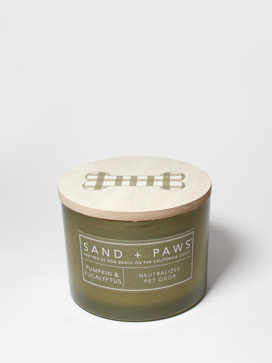 Sand + Paws Pumpkin & Eucalyptus 12 oz scented candle