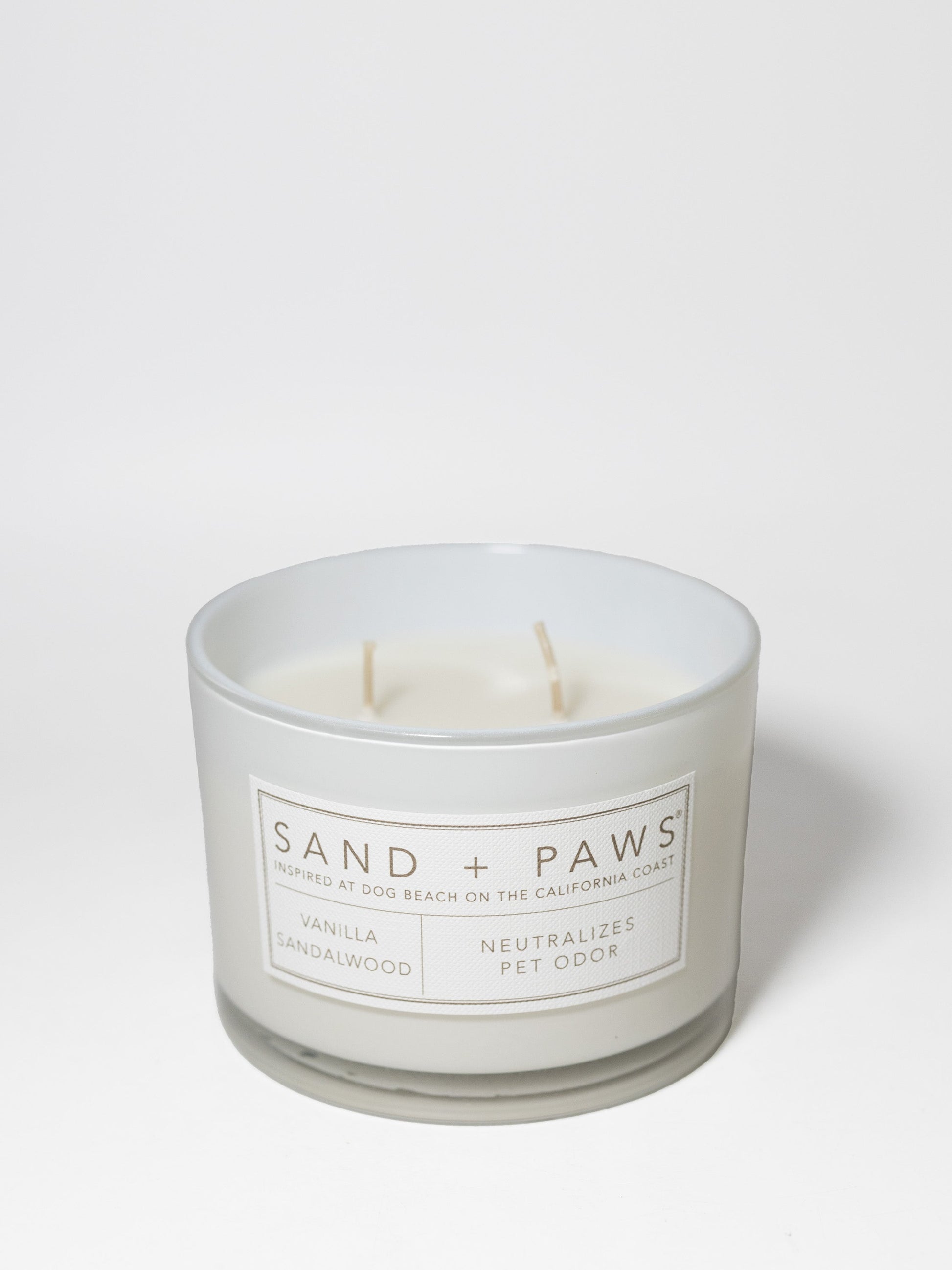 Sand + Paws Vanilla Sandalwood 12 oz scented candle