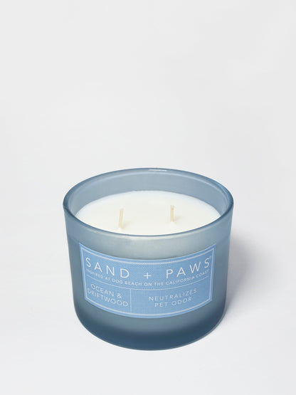 Sand + Paws Ocean & Driftwood 12 oz scented candle